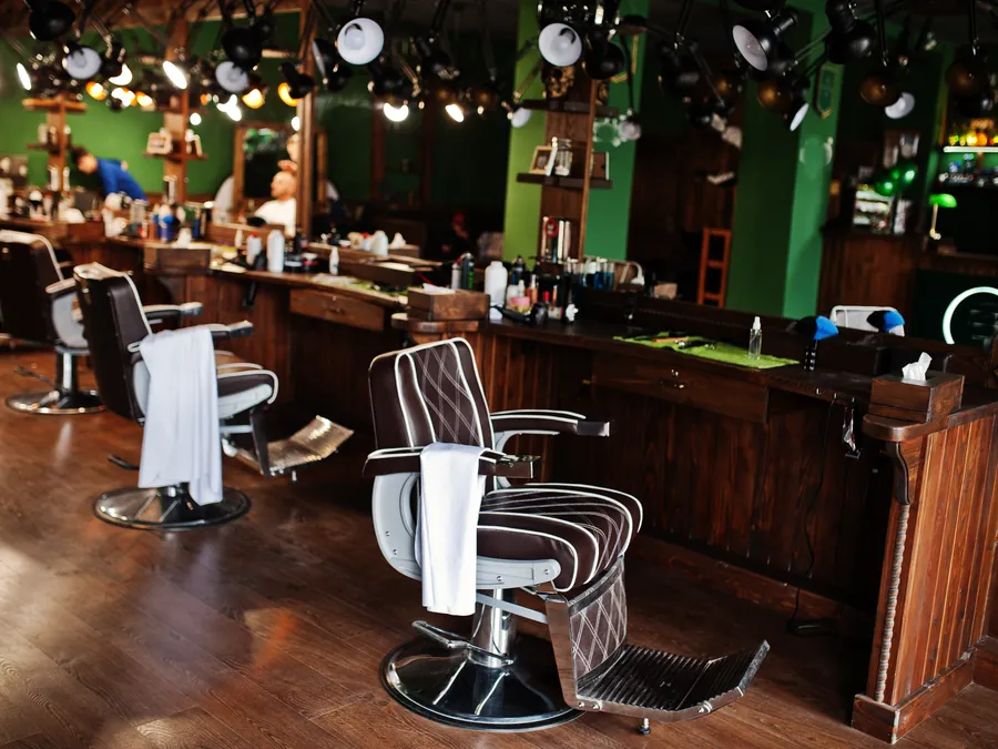 Interior de una barbería de barrio