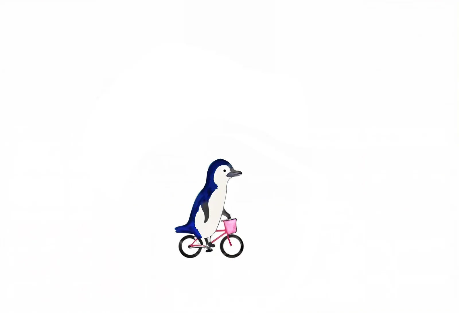 Ilustración a línea de una bicicleta de reparto en naranja y gris oscuro